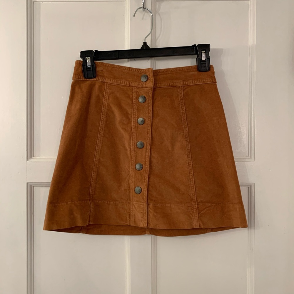 - Madewell high waisted mini skirt brown velvet